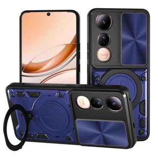 For vivo V50 Lite 4G CD Texture Sliding Camshield Magnetic Holder Phone Case(Blue)