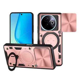 For vivo Y39 5G CD Texture Sliding Camshield Magnetic Holder Phone Case(Pink)