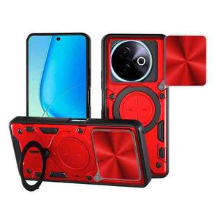 For vivo Y39 5G CD Texture Sliding Camshield Magnetic Holder Phone Case(Red)