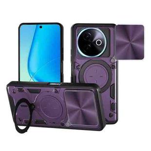 For vivo Y39 5G CD Texture Sliding Camshield Magnetic Holder Phone Case(Purple)