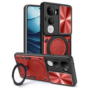 For vivo Y400 Pro 5G India CD Texture Sliding Camshield Magnetic Holder Phone Case(Red)