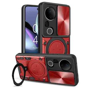 For vivo S20 Pro / T4 Ultra 5G CD Texture Sliding Camshield Magnetic Holder Phone Case(Red)