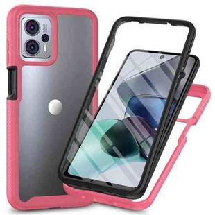 For Motorola Moto G13 / G23 Starry Sky Full Body Hybrid Shockproof Phone Case with PET Film(Frosted Pink)