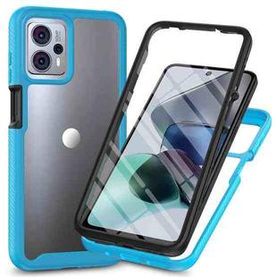 For Motorola Moto G13 / G23 Starry Sky Full Body Hybrid Shockproof Phone Case with PET Film(Sky Blue)