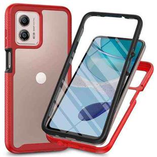 For Motorola Moto G53 Starry Sky Full Body Hybrid Shockproof Phone Case with PET Film(Red)