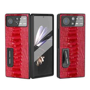 For Xiaomi Mix Fold 2 Integrated  Genuine Leather Weilai Series Phone Case with Holder(Red)