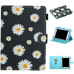 For 10 inch Universal Tablet PC Flower Pattern Horizontal Flip Leather Case with Card Slots & Holder(Small Daisies)