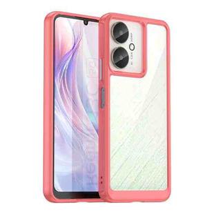 For Xiaomi Redmi 13R 5G Colorful Series Acrylic Hybrid TPU Phone Case(Red)