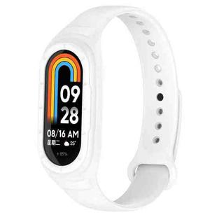 For Xiaomi Mi Band 8 Integrated Silicone Replacement Watch Band(White)