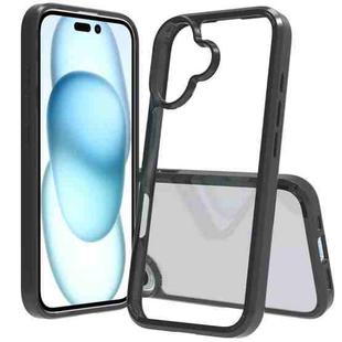 For iPhone 16 Scratchproof Acrylic TPU Phone Case(Black)