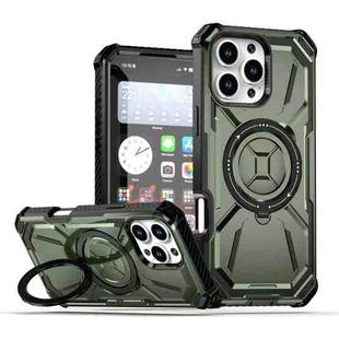 For iPhone 16 Pro Max Armor Series Holder Phone Case(Army Green)