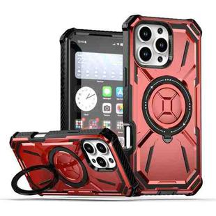 For iPhone 16 Pro Max Armor Series Holder Phone Case(Red)