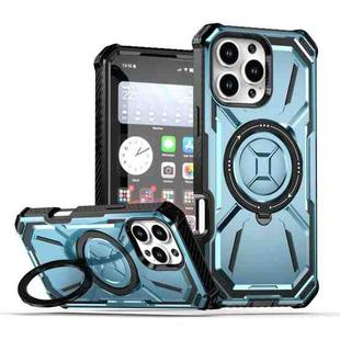 For iPhone 16 Pro Max Armor Series Holder Phone Case(Blue)