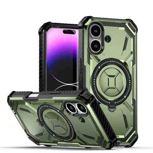 For iPhone 16 Armor Series Holder Phone Case(Army Green)