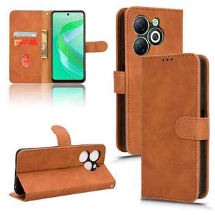 For Infinix Smart 8 Skin Feel Magnetic Flip Leather Phone Case(Brown)