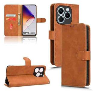 For Infinix Note 40X 5G Skin Feel Magnetic Flip Leather Phone Case(Brown)