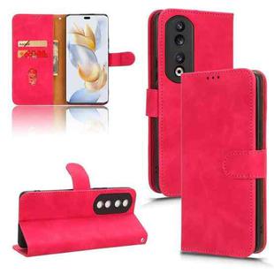 For Honor 90 Pro Skin Feel Magnetic Flip Leather Phone Case(Rose Red)
