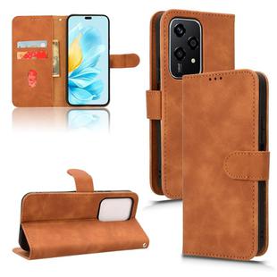 For Honor 200 Lite Global Skin Feel Magnetic Flip Leather Phone Case(Brown)