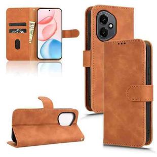 For Honor 400 Skin Feel Magnetic Flip Leather Phone Case(Brown)