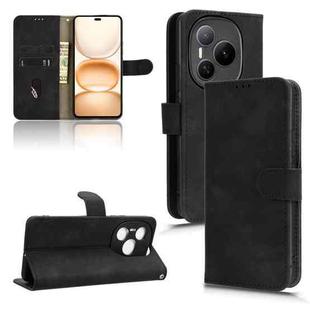 For Honor Power 5G Skin Feel Magnetic Flip Leather Phone Case(Black)