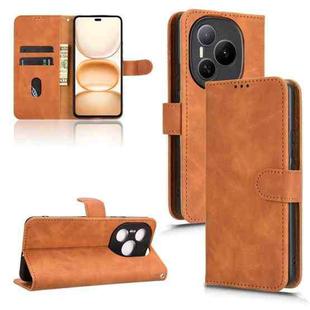 For Honor Power 5G Skin Feel Magnetic Flip Leather Phone Case(Brown)