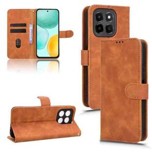 For Honor X6c 4G Skin Feel Magnetic Flip Leather Phone Case(Brown)