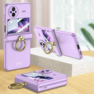 For vivo X Flip GKK Hinged Flip Phone Case with Ring Holder(Purple)