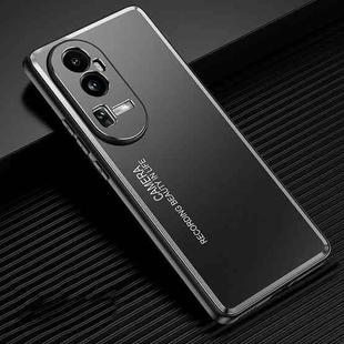 For OPPO Reno10 Frosted Metal Phone Case(Black)