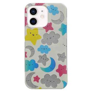For iPhone 12 PC + TPU Dual-side Laminating IMD Phone Case(White Star Moon)