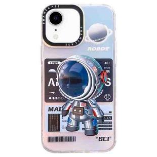 For iPhone XR Mechanical Astronaut Pattern TPU Phone Case(Blue)