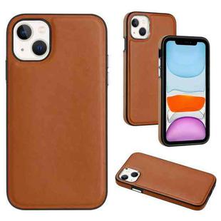 For iPhone 13 Leather Texture Full Coverage Phone Case(Brown)