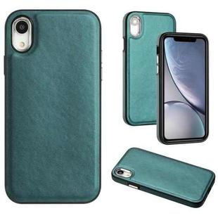 For iPhone XR Leather Texture Full Coverage Phone Case(Green)