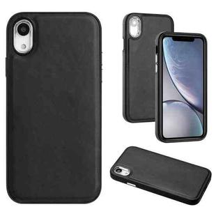 For iPhone XR Leather Texture Full Coverage Phone Case(Black)