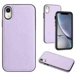 For iPhone XR Leather Texture Full Coverage Phone Case(Purple)