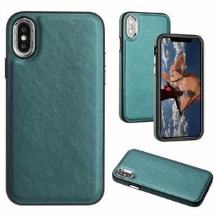 For iPhone X / XS Leather Texture Full Coverage Phone Case(Green)