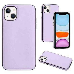 For iPhone 15 Plus Leather Texture Full Coverage Phone Case(Purple)