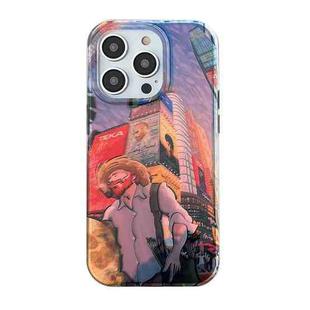 For iPhone 13 Pro Max Dual-sided Lamination Oil Painting IMD Phone Case(City)