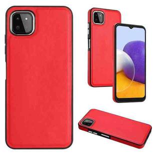 For Samsung Galaxy A22 5G Leather Texture Full Coverage Phone Case(Red)