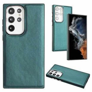 For Samsung Galaxy S22 Ultra 5G Leather Texture Full Coverage Phone Case(Green)