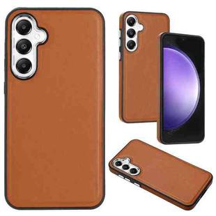 For Samsung Galaxy S23 FE 5G Leather Texture Full Coverage Phone Case(Brown)