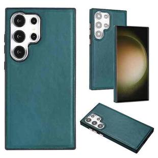 For Samsung Galaxy S24 Ultra 5G Leather Texture Full Coverage Phone Case(Green)