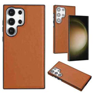 For Samsung Galaxy S24 Ultra 5G Leather Texture Full Coverage Phone Case(Brown)