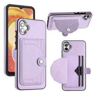 For Samsung Galaxy A04E / F04 / M04 Shockproof Leather Phone Case with Card Holder(Purple)