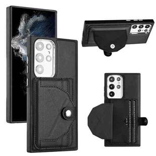 For Samsung Galaxy S23 Ultra Shockproof Leather Phone Case with Card Holder(Black)