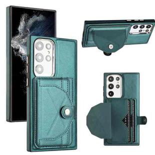 For Samsung Galaxy S22 Ultra 5G Shockproof Leather Phone Case with Card Holder(Green)