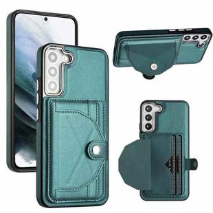 For Samsung Galaxy S22 5G Shockproof Leather Phone Case with Card Holder(Green)