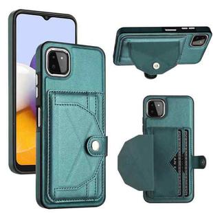 For Samsung Galaxy A22 5G Shockproof Leather Phone Case with Card Holder(Green)