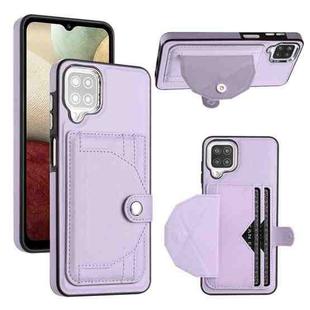 For Samsung Galaxy A12 4G / M12 Shockproof Leather Phone Case with Card Holder(Purple)