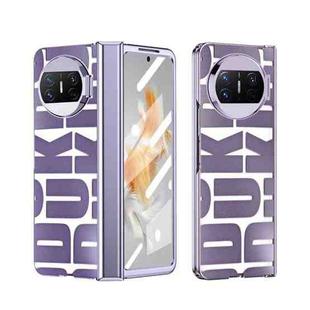 For Huawei Mate X3 Integrated Electroplating Folding Phone Case with Hinge(Purple)