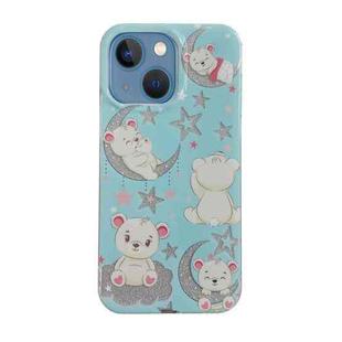 For iPhone 13 PC + TPU Dual-side Laminating IMD Phone Case(Blue)
